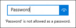 A password box with the password shown.