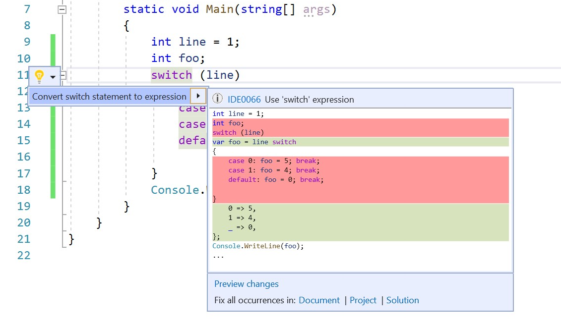 Convert Switch Statement to Switch Expression