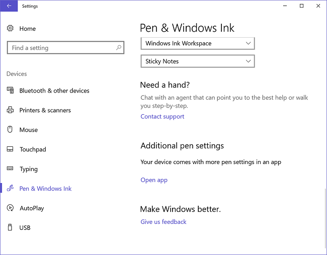 Advanced pen settings app