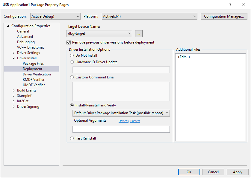 winusb template deployment.