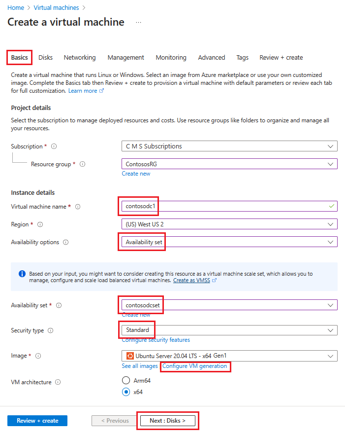 Screenshot showing the first steps in how to create a virtual machine.