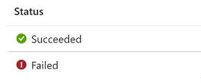 Screenshot der Status „Erfolgreich“ oder „Fehlgeschlagen“.