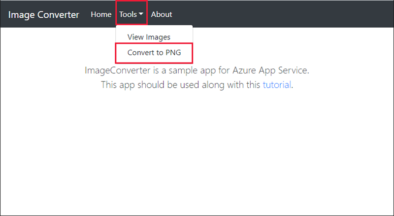 Klicken auf „Tools“ und Auswählen von „Convert to PNG“