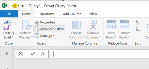 Erweiterter Abfrage-Editor in Excel