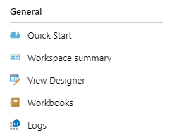 Log Analytics-Menüelement