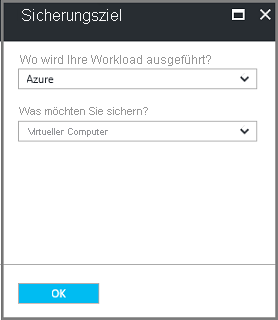 Ein Screenshot zeigt, wie der Bereich „Backup-Ziel“ geöffnet wird.