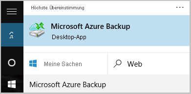 Screenshot: Starten des Azure Recovery Services-Agents.