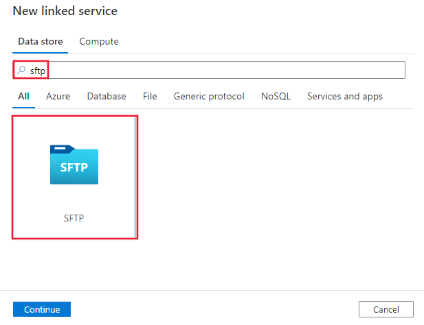 Ein Screenshot der einen SFTP-Connector zeigt.