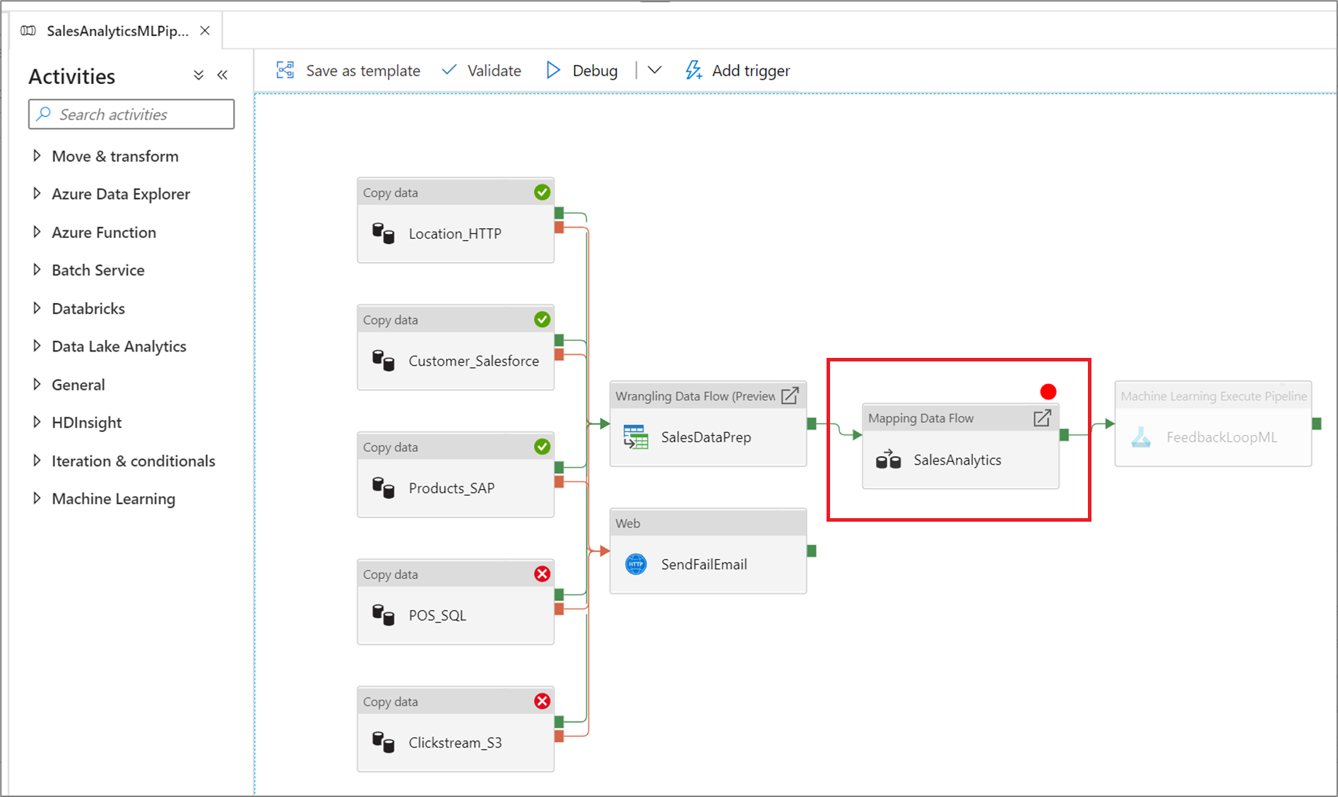 Breakpoints auf der Pipelinecanvas