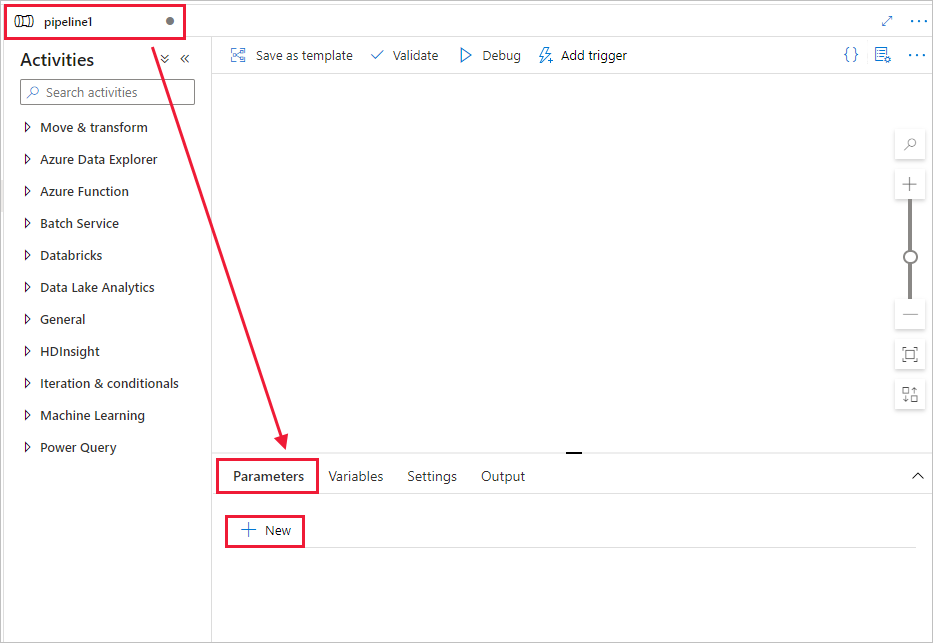 Screenshot: Erstellen eines neuen Parameters