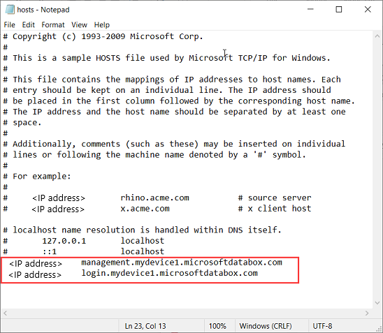 Datei „hosts“ in Editor