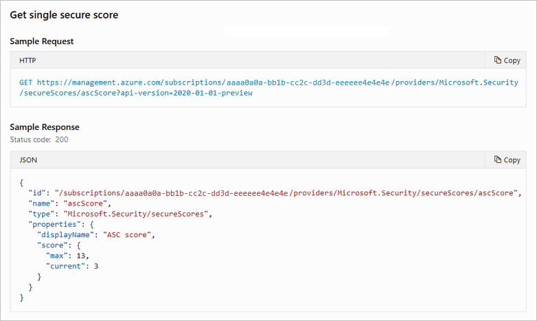 Abrufen einer einzelnen Sicherheitsbewertung über die API