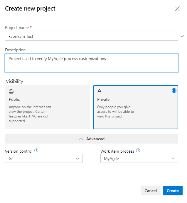 Neues Projektformular erstellen