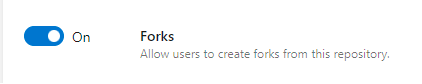 Screenshot der Repositoryeinstellung „Forks“.