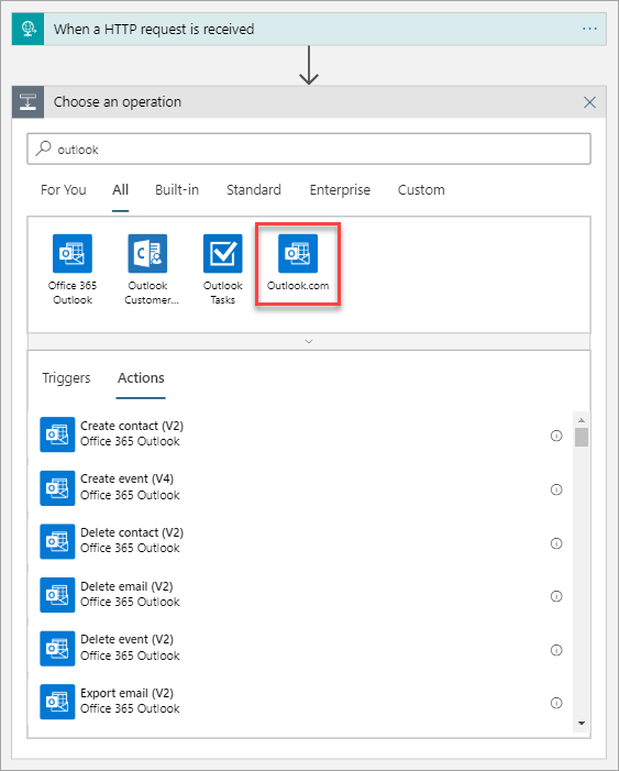 Auswählen des E-Mail-Anbieter-Connectors