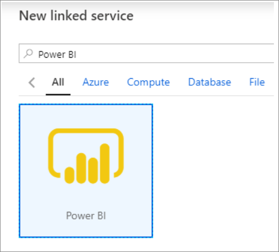 Verknüpfter Power BI-Dienst wird angezeigt.