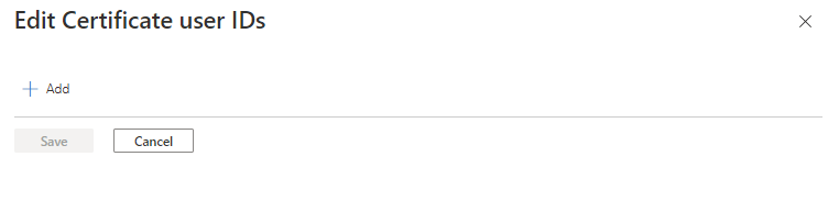 Screenshot des Hinzufügens von Zertifikatbenutzer-IDs