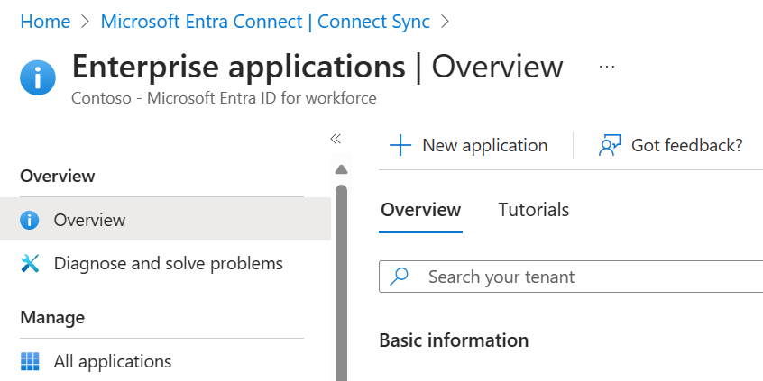 Screenshot der Seite „Alle Anwendungen“ im Microsoft Entra Admin Center, auf der eine neue Anwendung angezeigt wird.