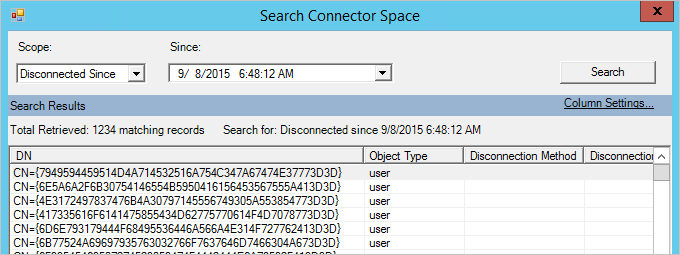 Connectorbereich durchsuchen