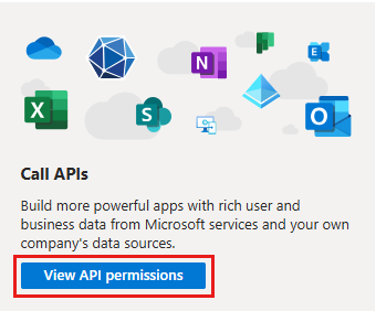 Screenshot: Seite „API aufrufen“ mit hervorgehobener Schaltfläche „API-Berechtigungen anzeigen“