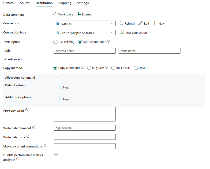 Screenshot der Registerkarte „Ziel“