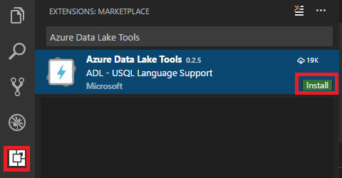 Auswahl für die Installation von Data Lake Tools