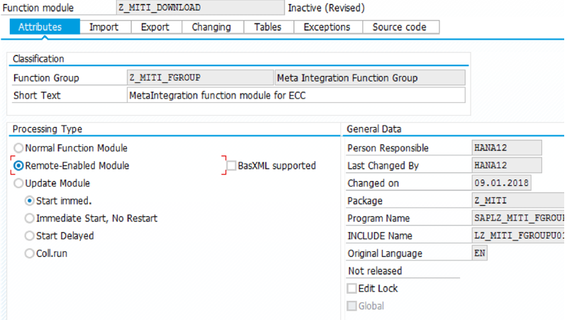 Screenshot: Registrieren der Option 