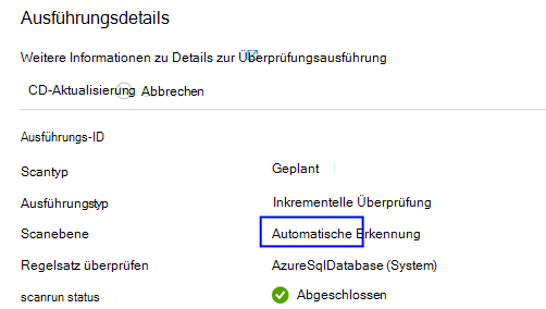 Screenshot, der die Scanebene als automatische Erkennung zeigt.