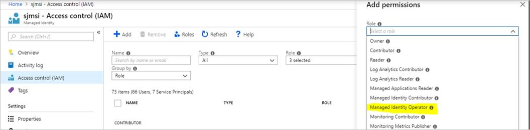 Rollenzuweisung „Operator für verwaltete Identität“ in HDInsight.