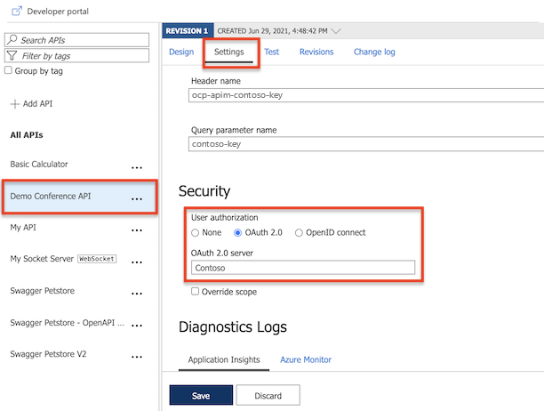 Konfigurieren des OAuth 2.0-Autorisierungsservers