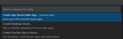 Screenshot: Dialogfeld in VS Code zum Auswählen von „Eine neue Web-App erstellen“