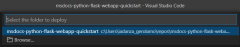 Screenshot: Dialogfeld in VS Code zum Auswählen des Ordners für die Bereitstellung als neue Web-App