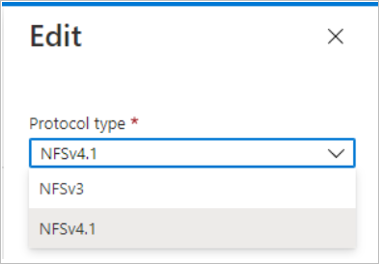 Screenshot, der das Menü Bearbeiten mit dem Feld Protokolltyp zeigt