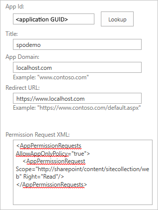 Erteilen der SharePoint Online-Website-Berechtigungen für Ihre registrierte Anwendung, wenn Sie die Rolle des Websiteadministrators haben.