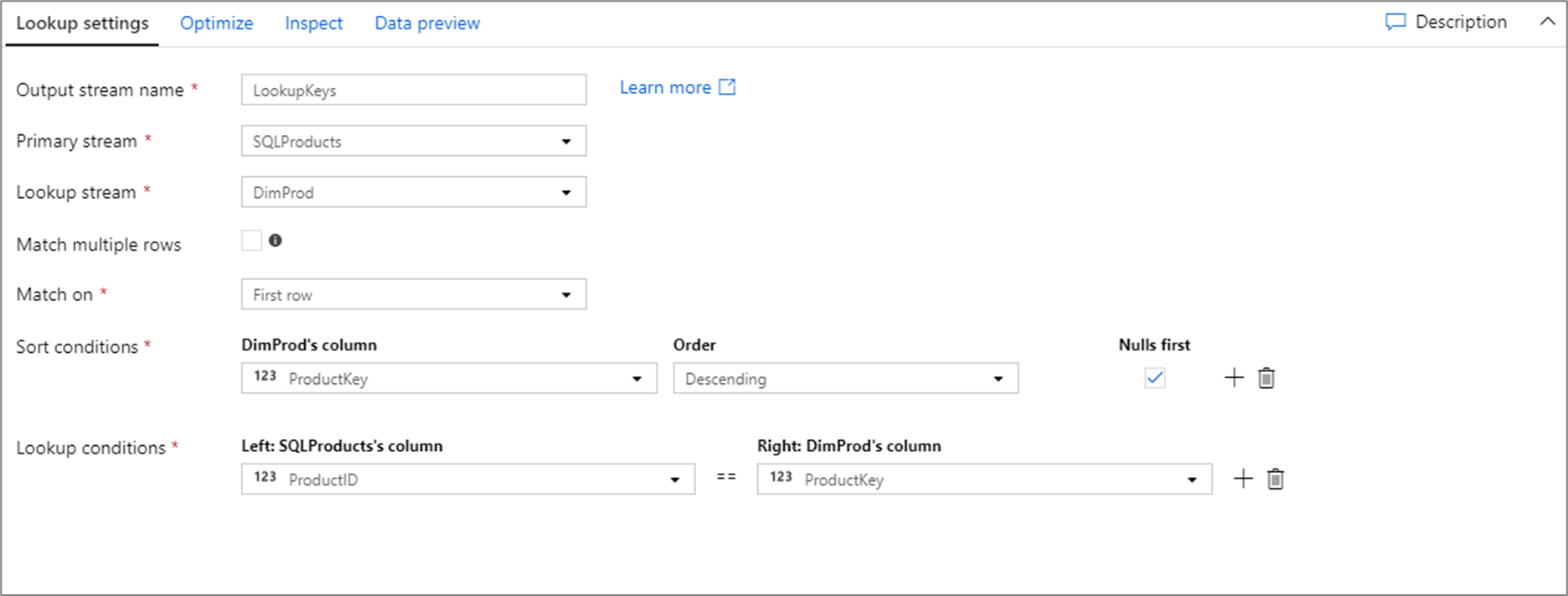 Screenshot der Registerkarte „Sucheinstellungen“ für den folgenden Code