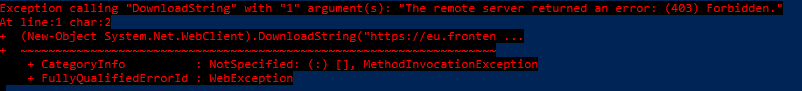 Screenshot der Antwort auf den PowerShell-Befehl