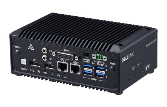 Foto des Hinterbereichs des Dell Edge Gateway 3200.