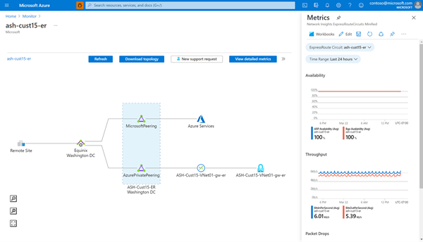 Screenshot der Topologieansicht für Network Insights.