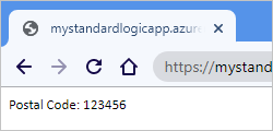 Der Screenshot zeigt einen Browser mit Standard-Workflow-Antwort von der Anforderung bis zur Rückruf-URL.