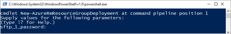 Screenshot des PowerShell-Fensters mit der Aufforderung zum Angeben von Anmeldeinformationen für die Verbindung