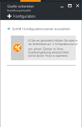 Screenshot: Auswählen des Konfigurationsservers