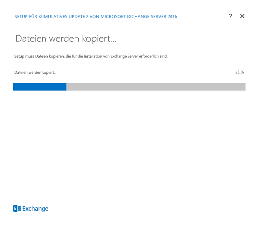 Exchange-Setup, Seite 