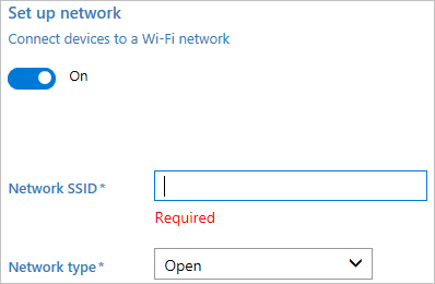 Geben Sie netzwerk-SSID und Typ ein.