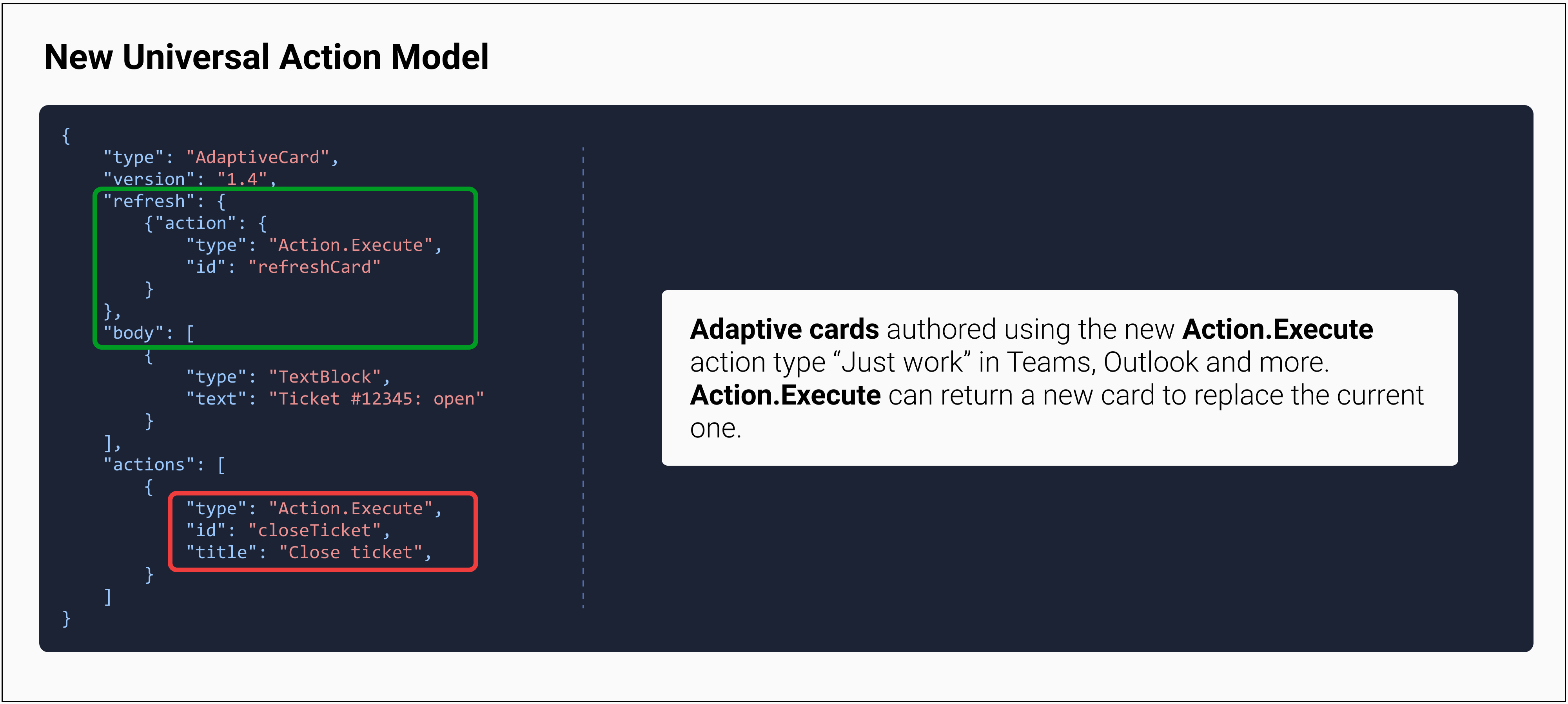 Neue universelle Aktionen für adaptive Karten