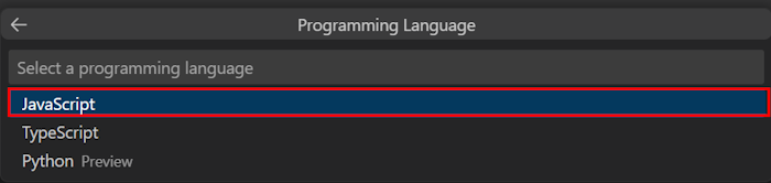 Screenshot: Programmiersprache in Visual Studio Code