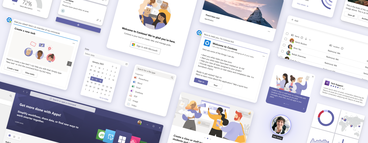 Konzeptionelle Darstellung der Microsoft Teams-Designrichtlinien