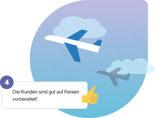 Screenshot: Kunden sind gut auf Reisen vorbereitet!