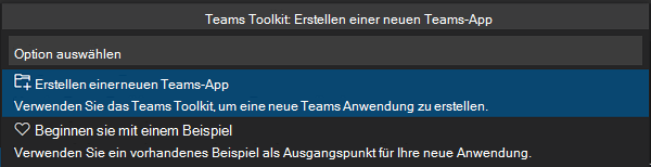 Screenshot: Assistent zum Erstellen eines neuen Projekts