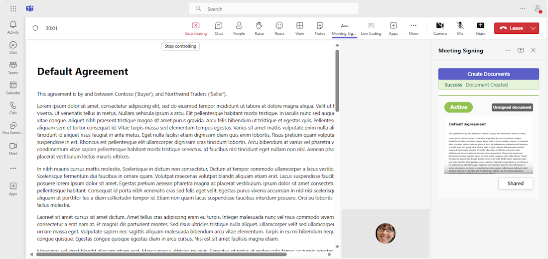 Screenshot: Dokumentsignatur-App in Besprechungen