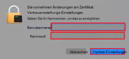 Screenshot: Mac-Anmeldedialogfeld